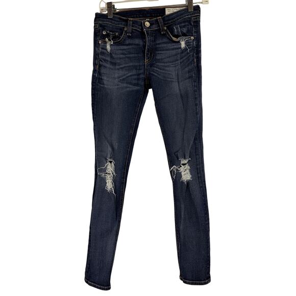 Rag & Bone Mid Rise Skinny Distressed Capri Jeans Size 27 - Picture 1 of 9